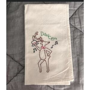 Personalized Embroidered "Dancer" Christmas Cute Hand Tea Towel
